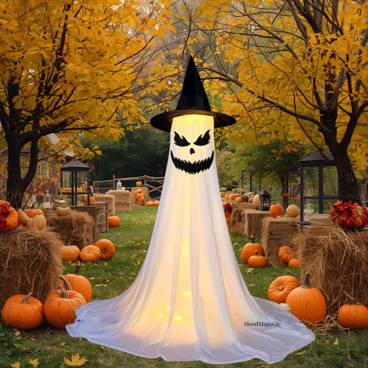 Halloween Decor Spooky Ghost Yard Stake With Stake Weatherproof Porch Garden Decorations For Front Yard Haunted House Props