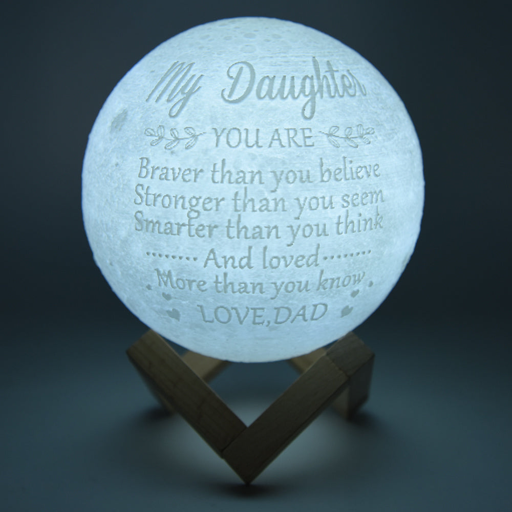 Lampe Lune Personnalisée 🌕 – Gravure Photo & Message – Cadeau Unique et Émotionnel