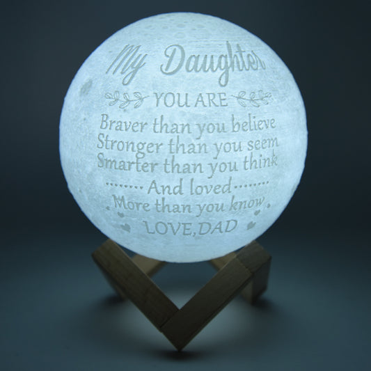 Lampe Lune Personnalisée 🌕 – Gravure Photo & Message – Cadeau Unique et Émotionnel