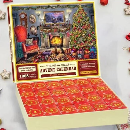 Christmas Advent Calendar Puzzle – 24 Days Countdown Surprise Box for Kids & Family Gifts