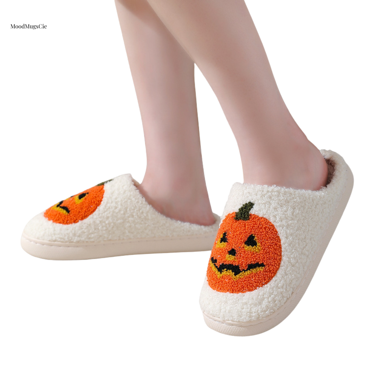 Pumpkin Slippers  Cozy Halloween Plush Shoes for Home