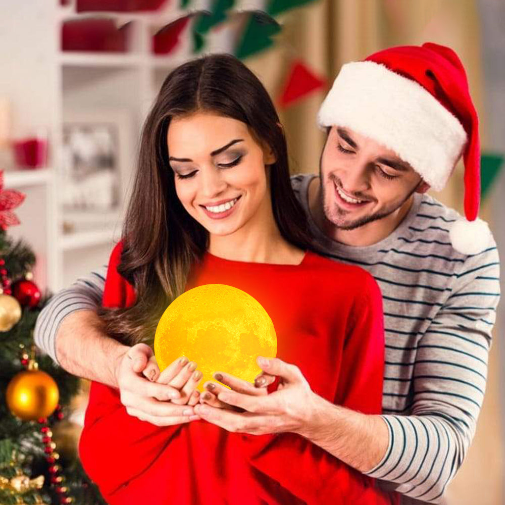 Lampe Lune Personnalisée 🌕 – Gravure Photo & Message – Cadeau Unique et Émotionnel