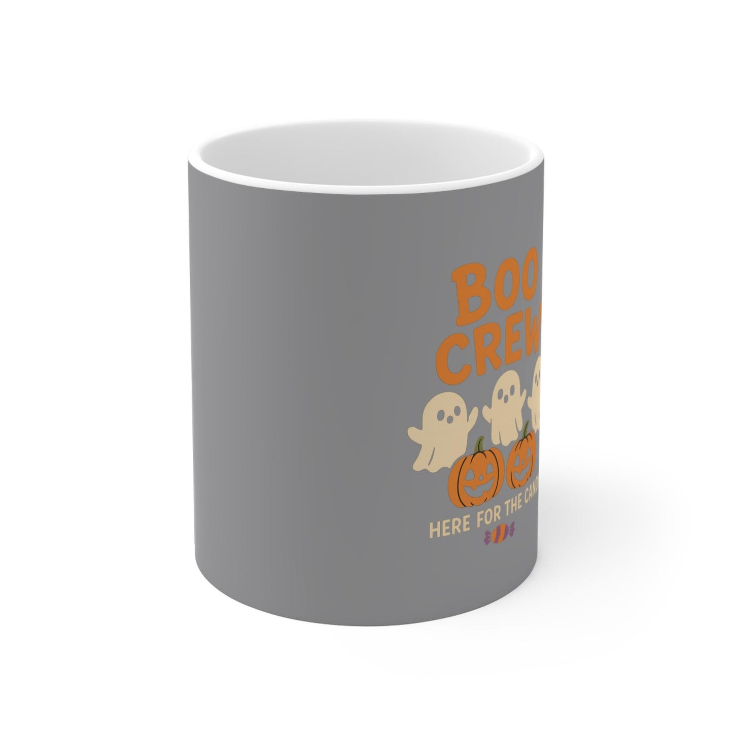 Boo Crew Halloween Mug Cute Ghosts & Smiling Pumpkins