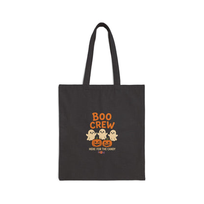 Boo Crew Halloween Tote Bag  Cute Ghosts & Smiling Pumpkins