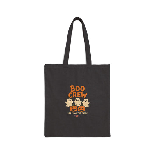 Boo Crew Halloween Tote Bag  Cute Ghosts & Smiling Pumpkins