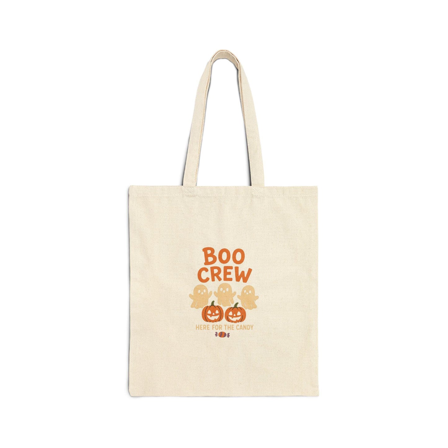Boo Crew Halloween Tote Bag  Cute Ghosts & Smiling Pumpkins
